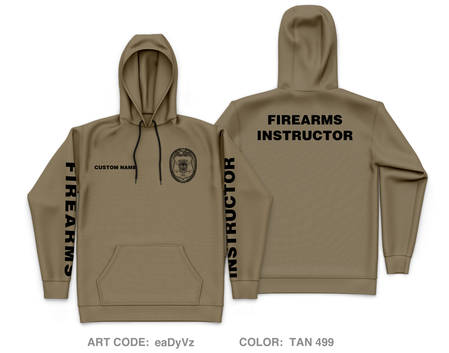 CUSTOM RTD Transit Police Core Men's Hooded Performance Sweatshirt - eaDyVz