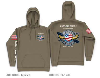 CUSTOM Heroes on the Water National  Core Men's Hooded Performance Sweatshirt