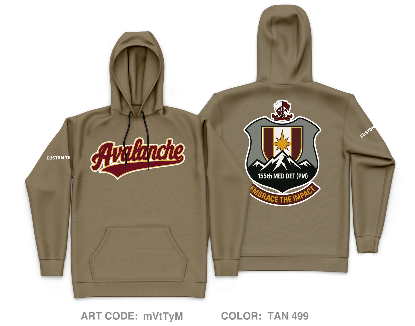 CUSTOM 155th Medical Detachment (PM) Core Men's Hooded Performance Sweatshirt - mVtTyM