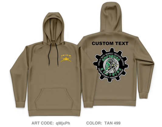 CUSTOM E Co, 1-81 AR BN, 194TH AR BDE Core Men's Hooded Performance Sweatshirt - qMjxPh