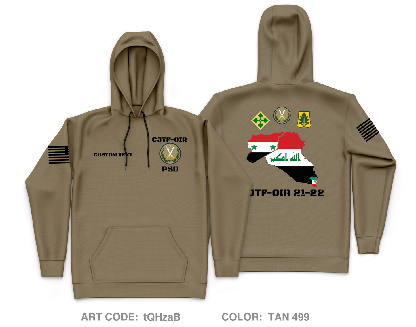 CUSTOM CJTF-OIR 333rd MP PSD Core Men's Hooded Performance Sweatshirt - tQHzaB