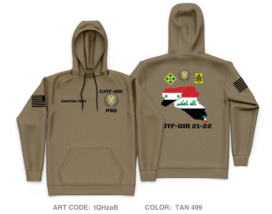 CUSTOM CJTF-OIR 333rd MP PSD Core Men's Hooded Performance Sweatshirt - tQHzaB