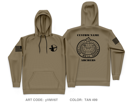 CUSTOM ALPHA COMPANY 305TH MI BN Core Men's Hooded Performance Sweatshirt - yVMV6T