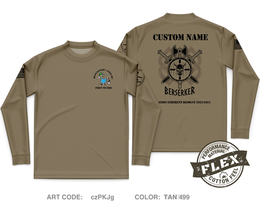 Custom B BAttery 1-188th ADA Core Men's LS Flex Performance Tee - czPKJg