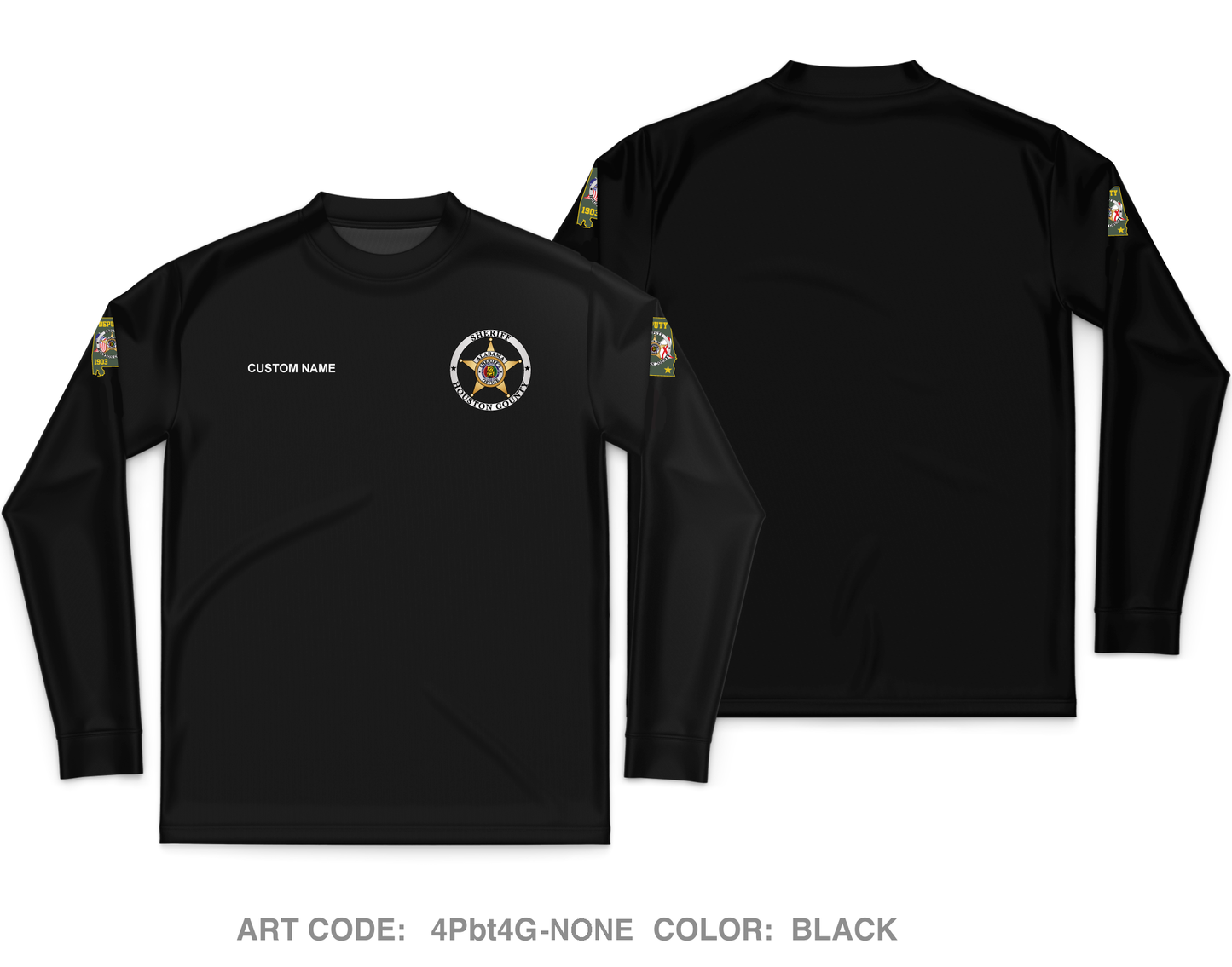 CUSTOM Houston County Sheriffs Department Core Men's LS Performance Tee - 4Pbt4G_NONE