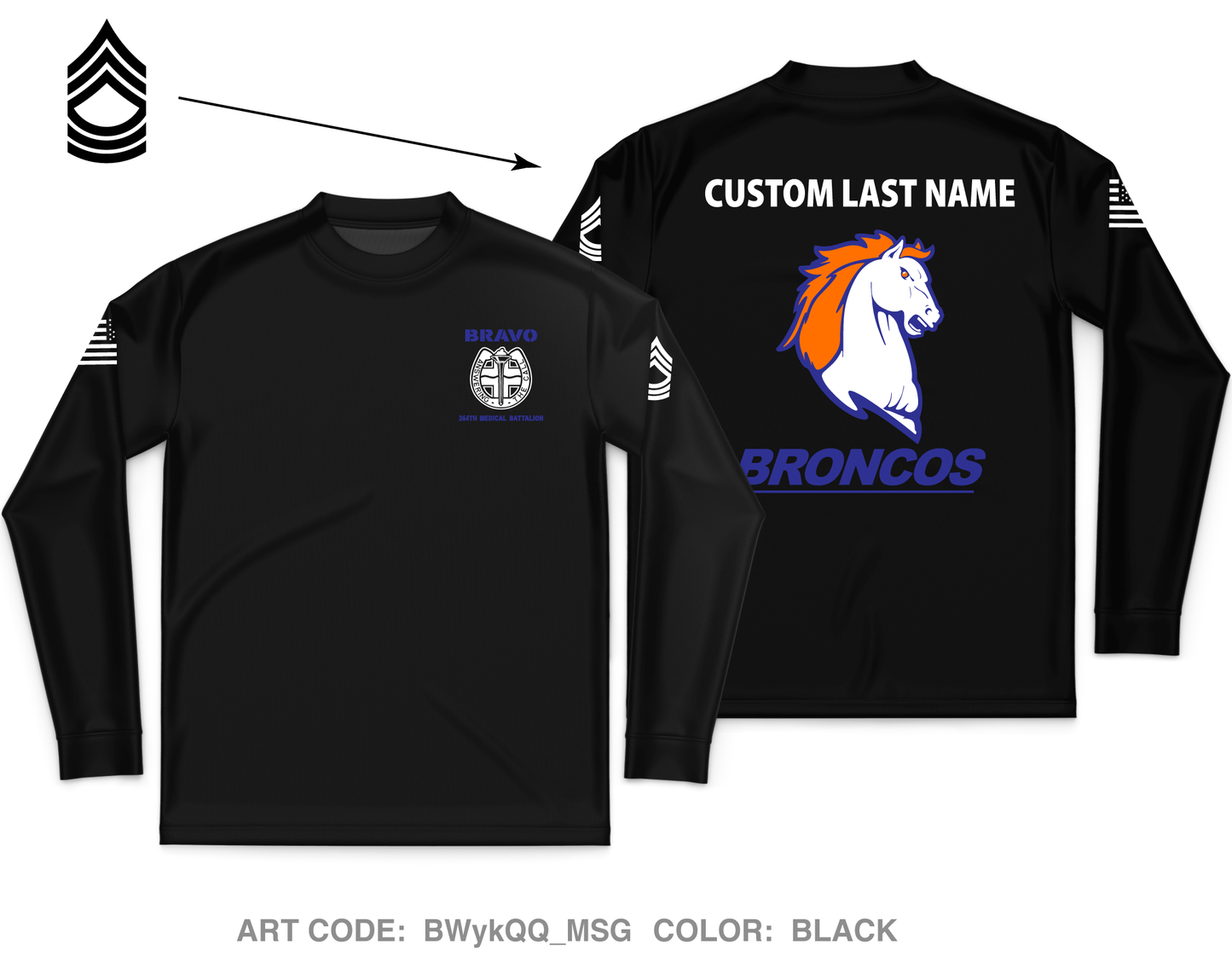CUSTOM B Co 264th MED BN Core Men's LS Performance Tee - BWykQQ_MSG