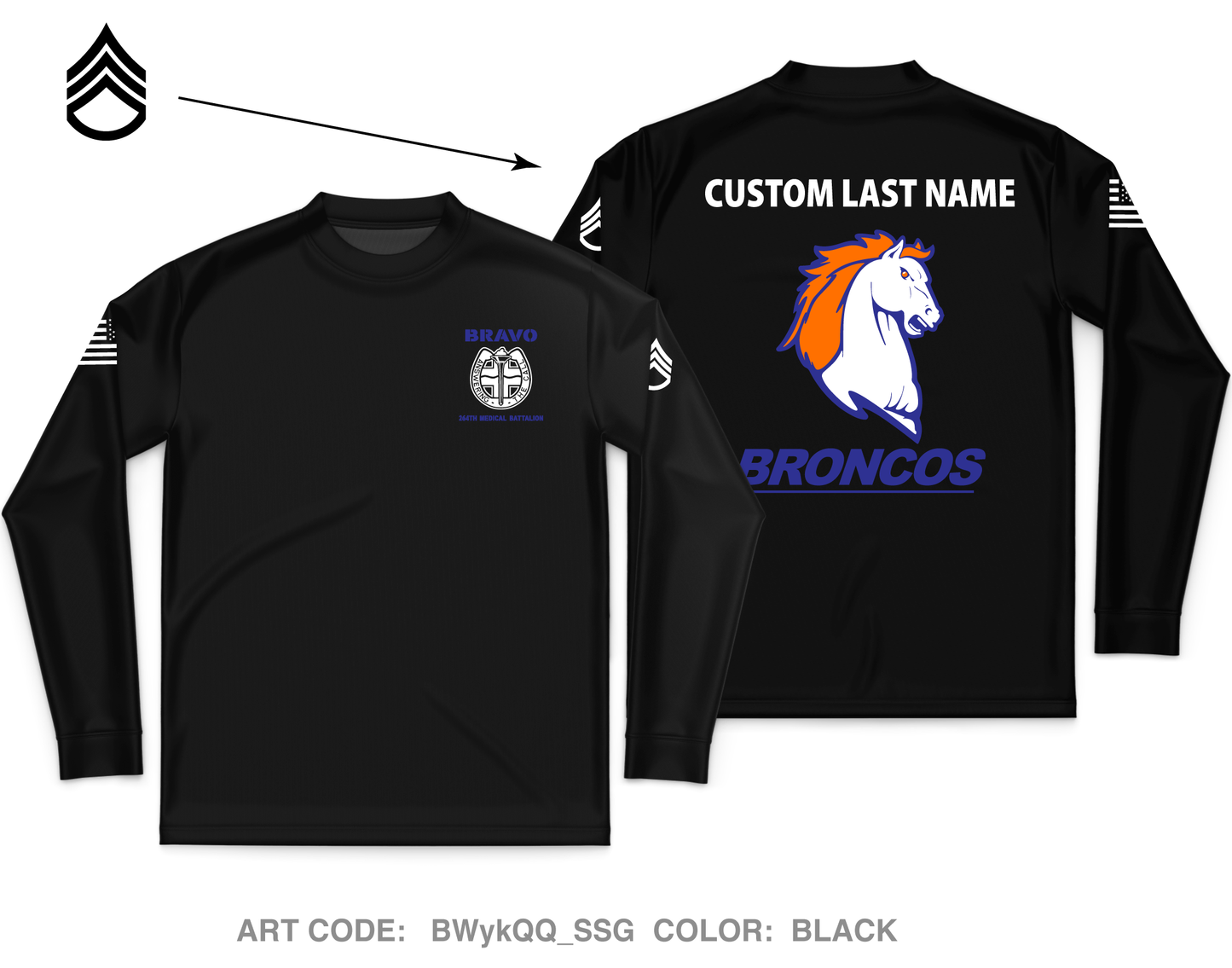 CUSTOM B Co 264th MED BN Core Men's LS Performance Tee - BWykQQ_SSG