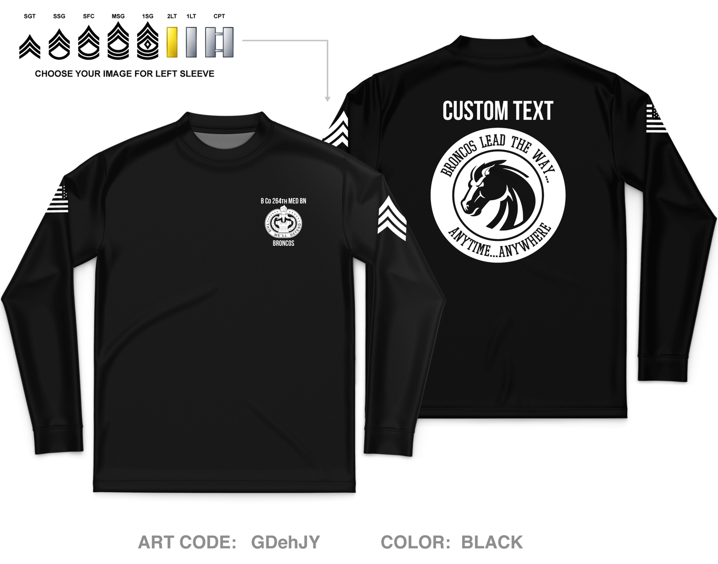 CUSTOM B Co 264th MED BN Store 1 Core Men's LS Performance Tee - GDehJY