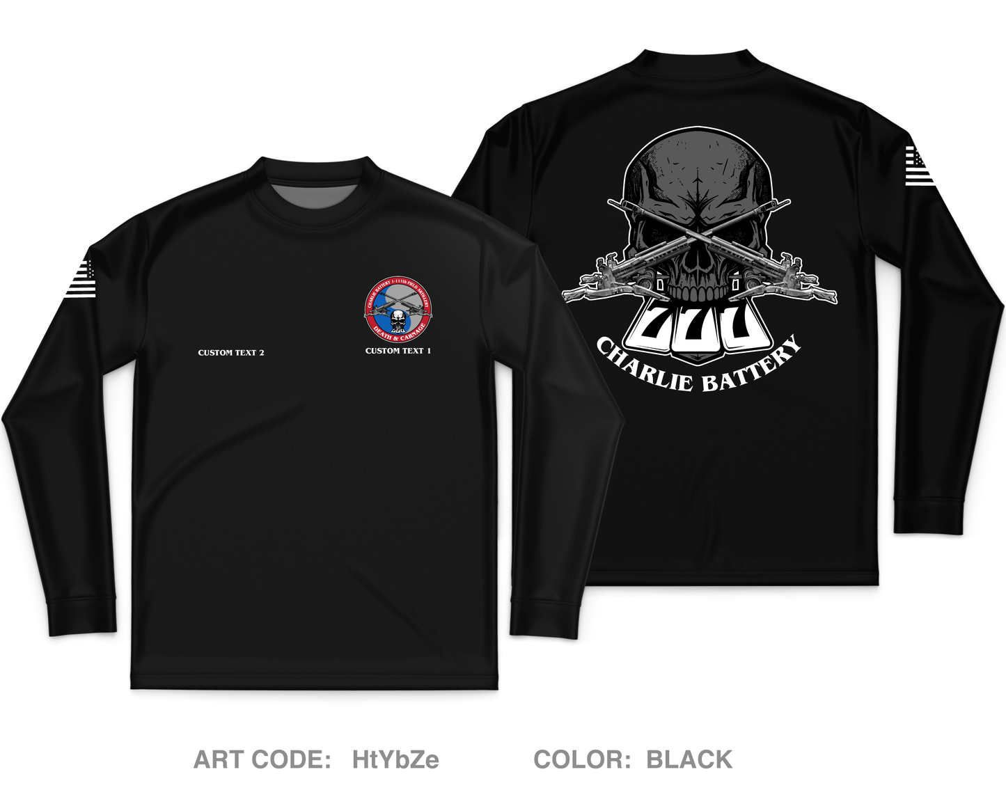 CUSTOM C BTRY 1-111th FAR Core Men's LS Performance Tee - HtYbZe