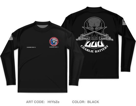 CUSTOM C BTRY 1-111th FAR Core Men's LS Performance Tee - HtYbZe
