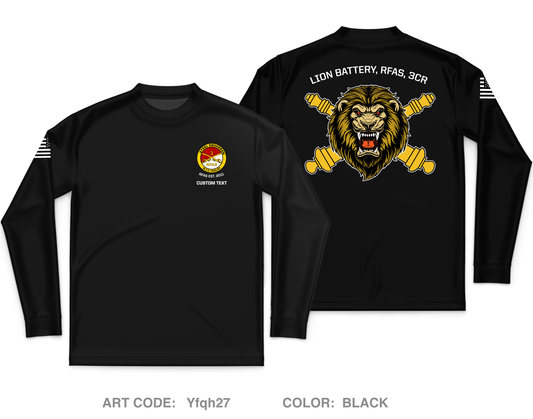 CUSTOM Lion Battery, RFAS, 3CR Core Men's LS Performance Tee - Yfqh27