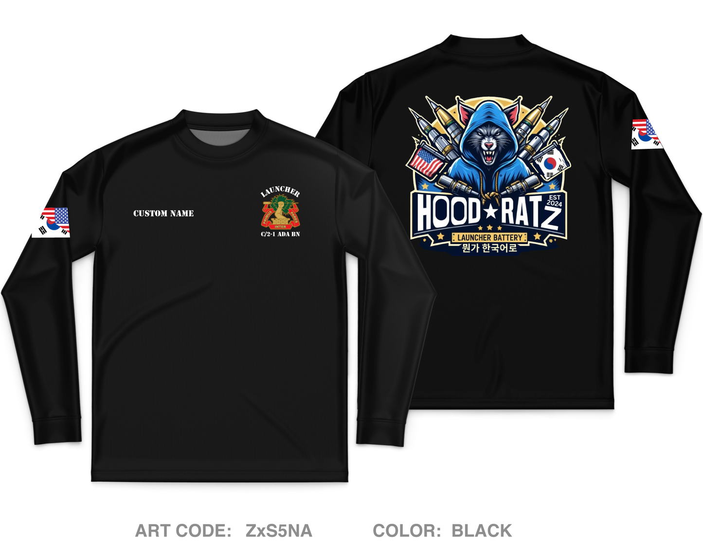 CUSTOM Launcher Platoon, C BTRY, 2-1 ADA BN Core Men's LS Performance Tee - ZxS5NA