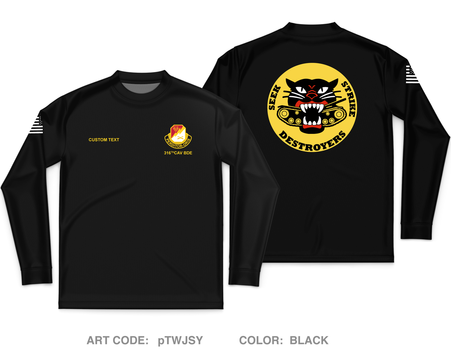 CUSTOM HHT BDE, 316 CAV BDE Core Men's LS Performance Tee - pTWJSY
