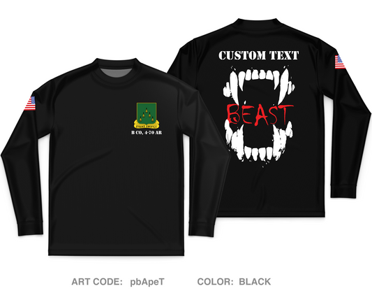 CUSTOM B Co, 4-70 AR Core Men's LS Performance Tee - pbApeT