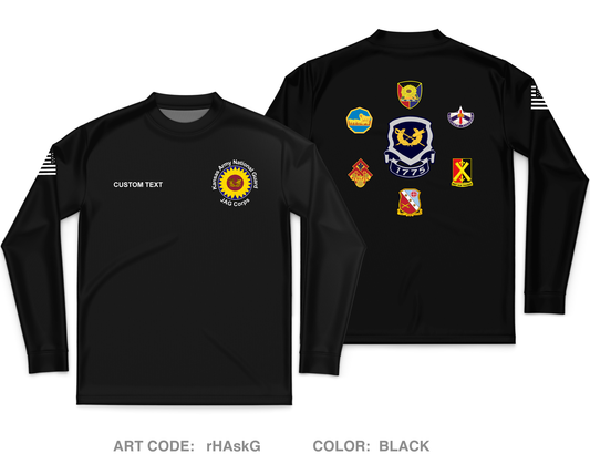CUSTOM Kansas Army National Guard JAG Corps Core Men's LS Performance Tee - rHAskG