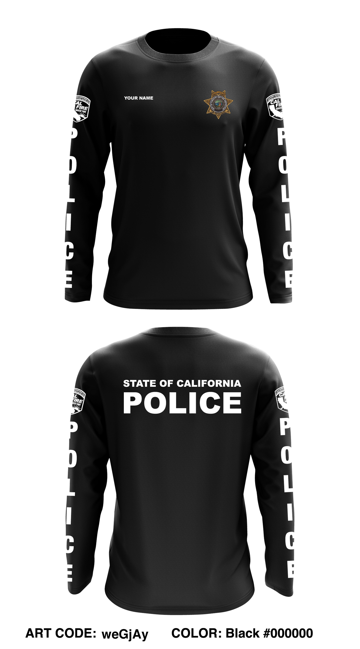 Custom CAL FIRE LAW ENFORCEMENT TRAINING Store 1 Core Men's LS Performance Tee - weGjAy