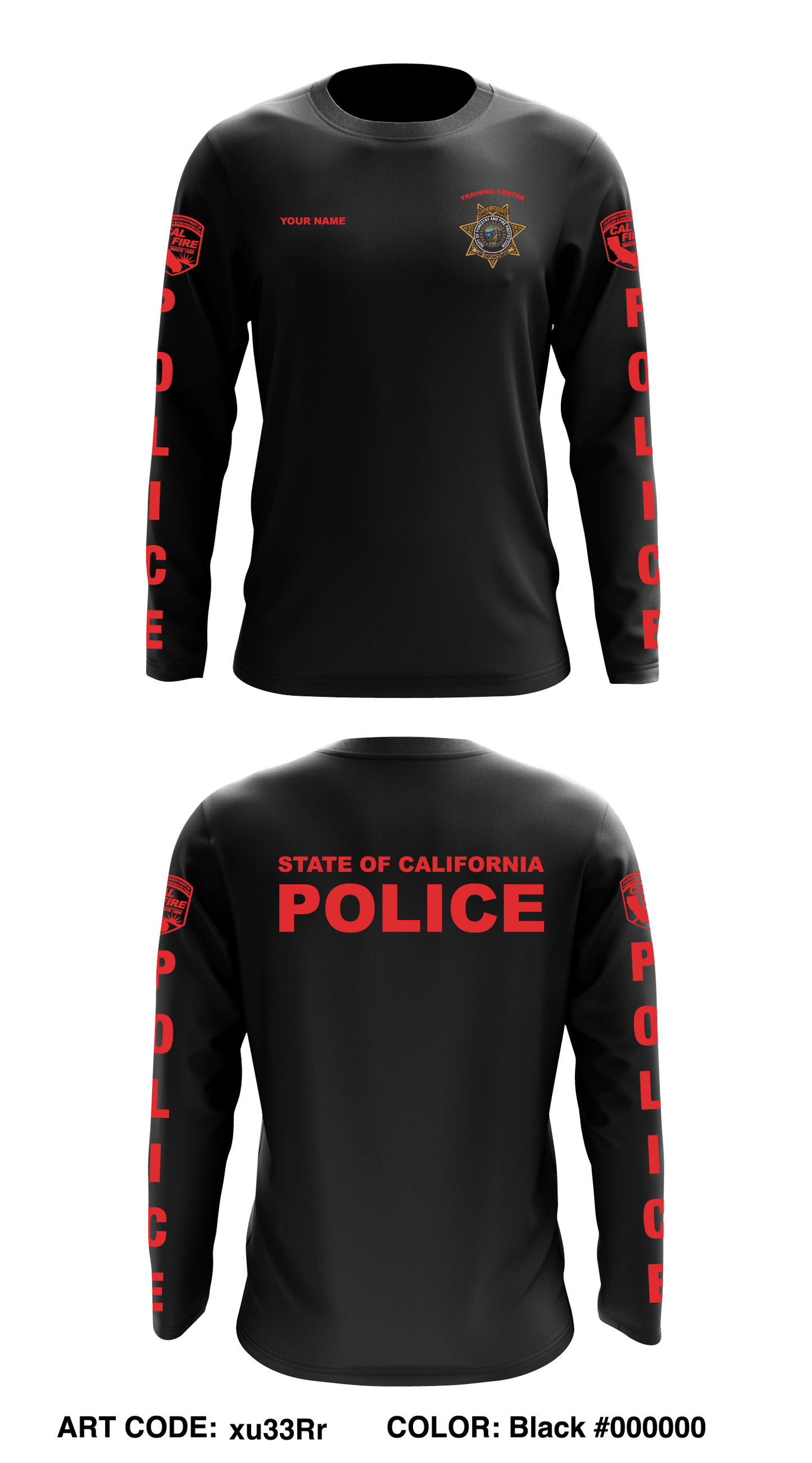 Custom CAL FIRE LAW ENFORCEMENT TRAINING Store 1 Core Men's LS Performance Tee - xu33Rr