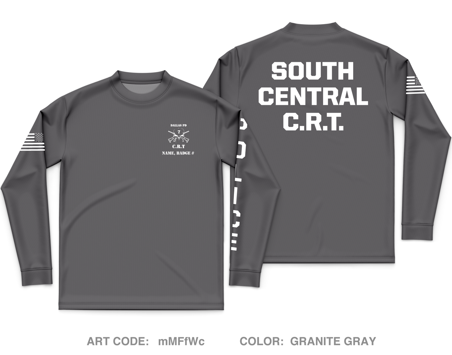 CUSTOM Dallas PD Store 1 Core Men's LS Performance Tee - m4NeGV