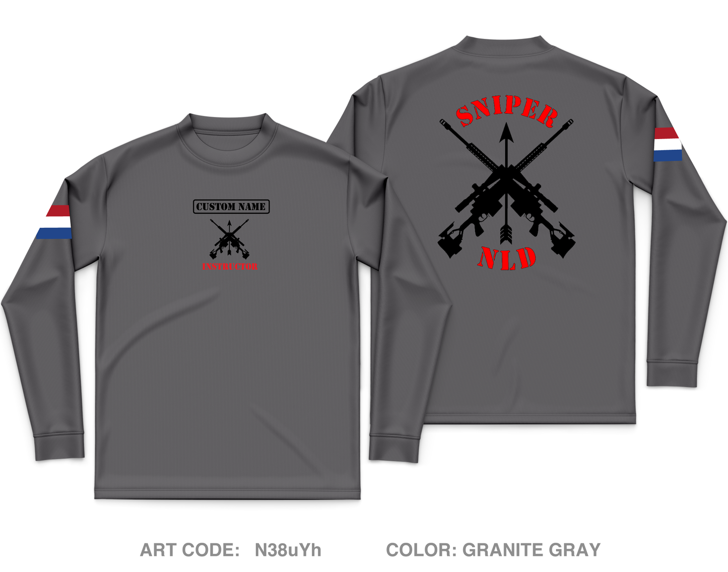 Custom NLD Sniper School Core Men's LS Performance Tee - N38uYh