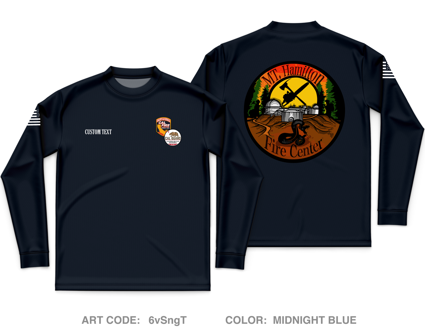 CUSTOM Mount Hamilton Fire Center Core Men's LS Performance Tee - 6vSngT