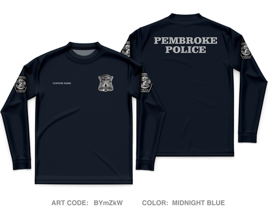 CUSTOM Pembroke Police Department Core Men's LS Performance Tee - BYmZkW