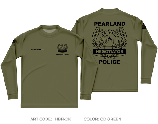CUSTOM Pearland SWAT / Hostage Negotiation Team Core Men's LS Performance Tee - HBFkDK