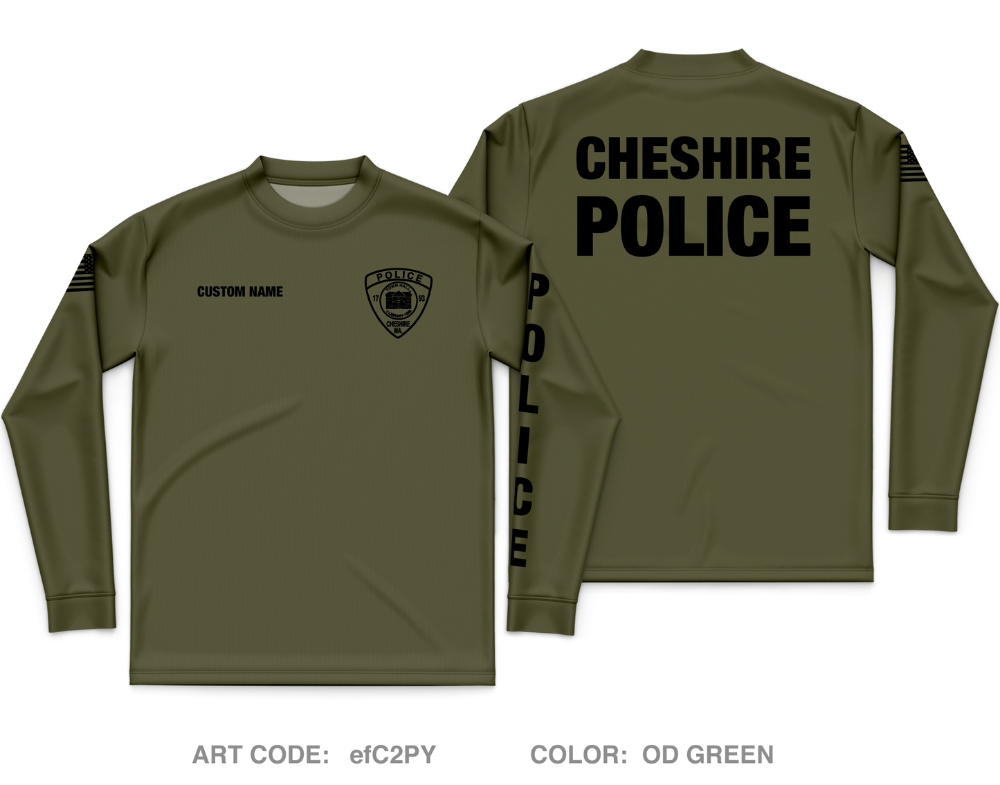 CUSTOM Cheshire Police Department Core Men's LS Performance Tee - efC2PY