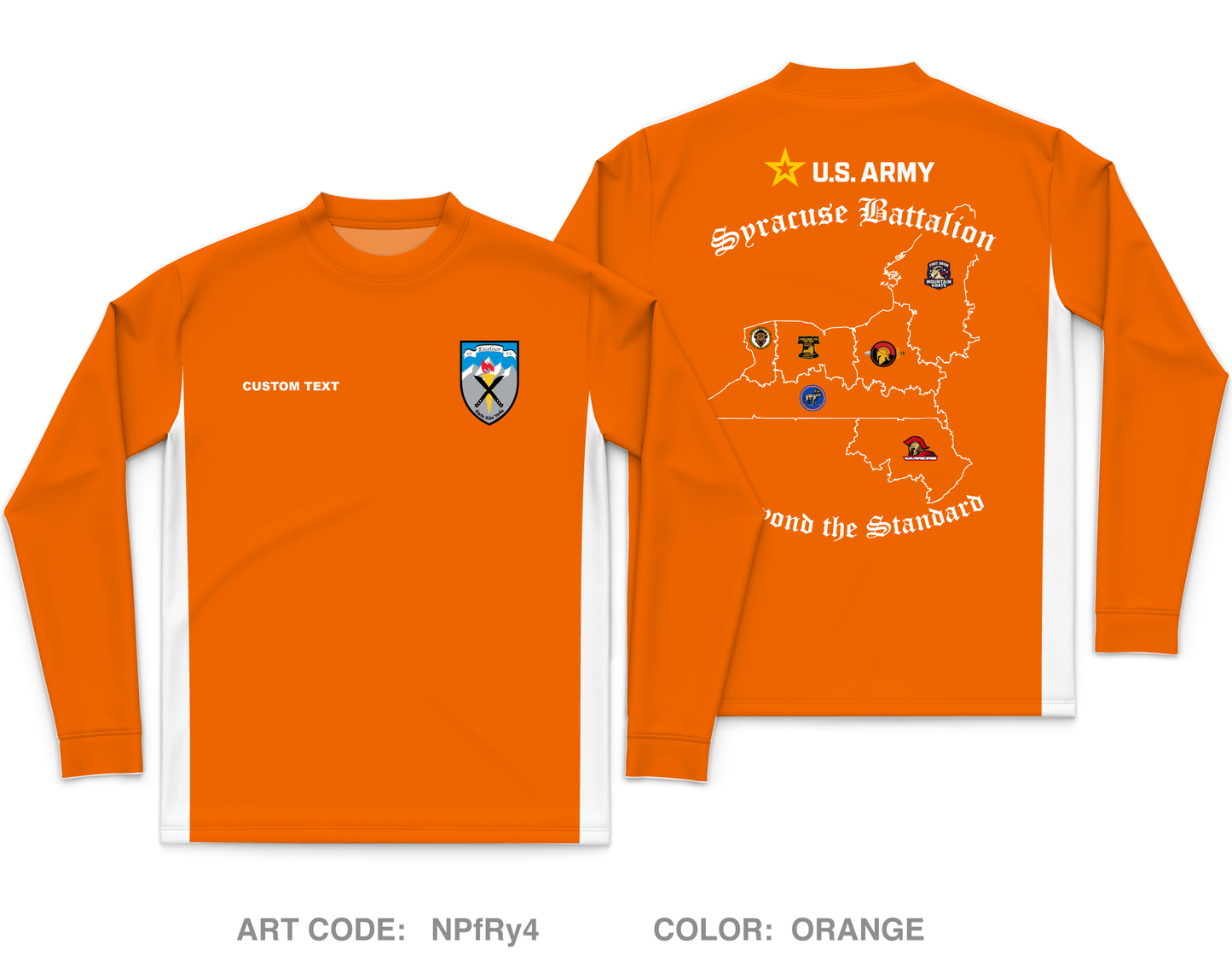 CUSTOM Syracuse Recruiting Battalion Core Men's LS Performance Tee - NPfRy4