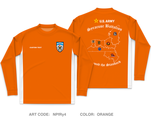 CUSTOM Syracuse Recruiting Battalion Core Men's LS Performance Tee - NPfRy4