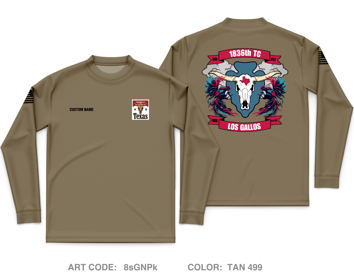 CUSTOM 4th Plt 1836th Combat HET Co Core Men's LS Performance Tee - 8sGNPk