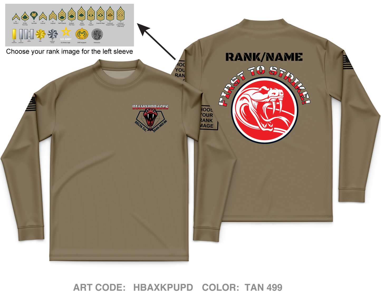 CUSTOM Delta Company, 264th MED BN Core Men's LS Performance Tee - HBAXKPUPD