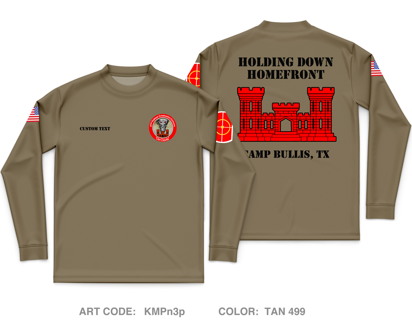 CUSTOM 277th ECC Rear Detachment Fundraising Collection Core Men's LS Performance Tee - KMPn3p