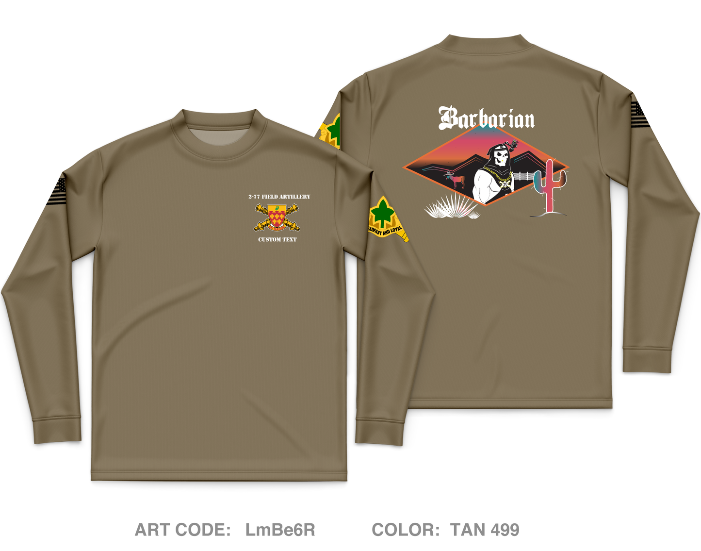 CUSTOM Barbarian/ 2-77 FA Core Men's LS Performance Tee - LmBe6R