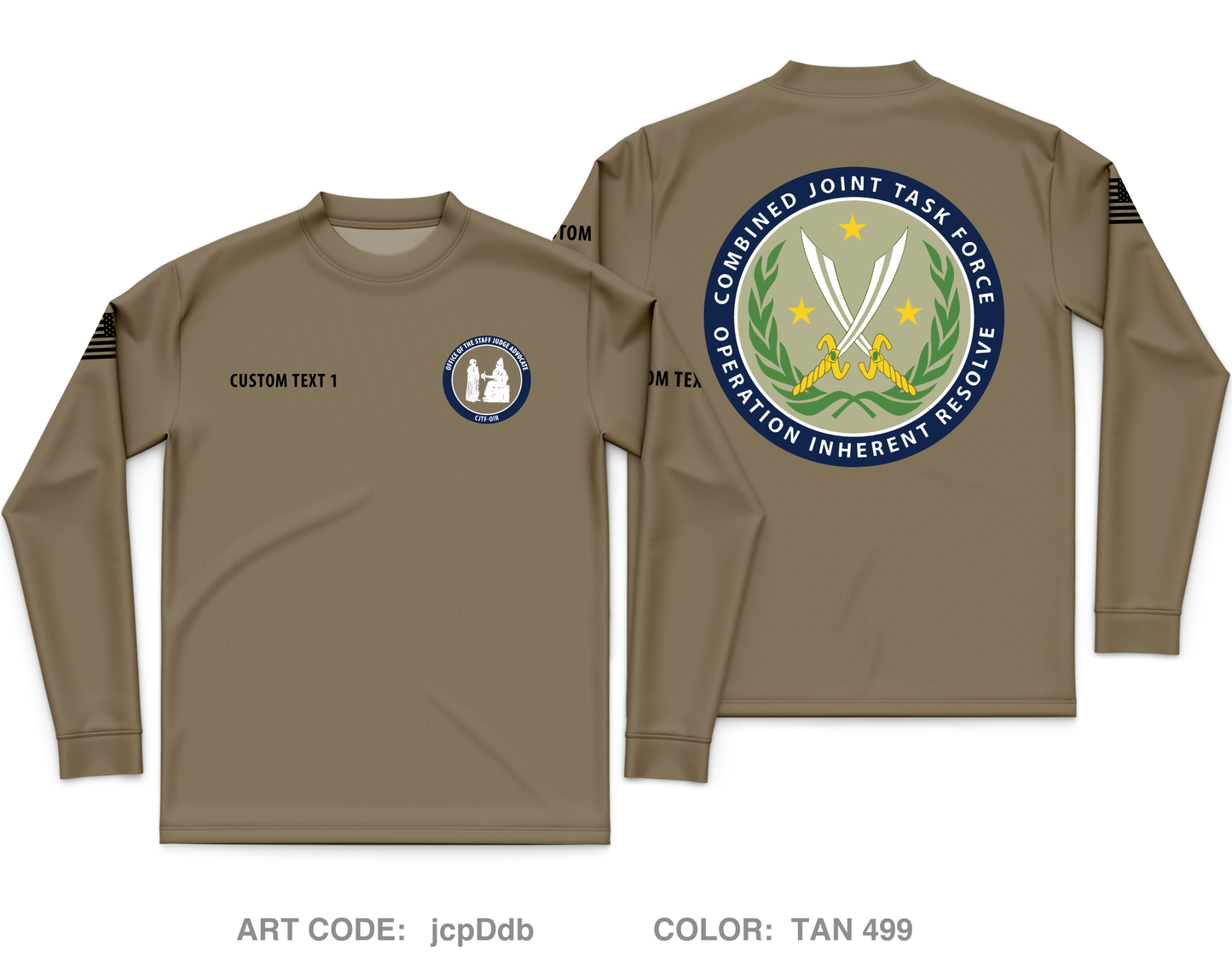 CUSTOM OSJA CJTF-OIR Core Men's LS Performance Tee - jcpDdb