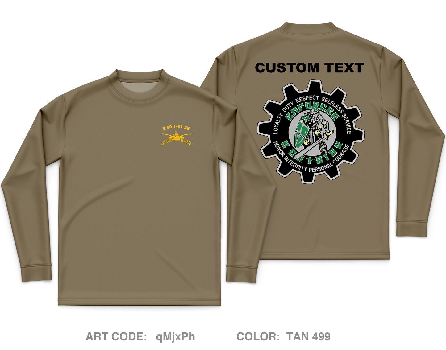 CUSTOM E Co, 1-81 AR BN, 194TH AR BDE Core Men's LS Performance Tee - qMjxPh