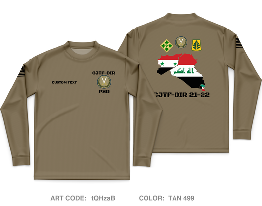CUSTOM CJTF-OIR 333rd MP PSD Core Men's LS Performance Tee - tQHzaB