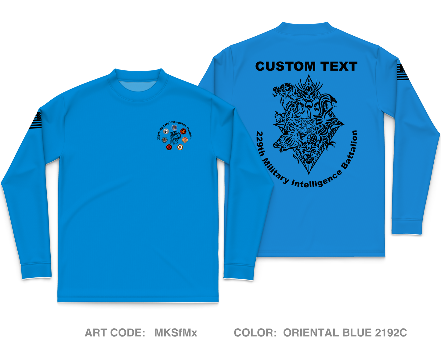 CUSTOM 229th Military Intelligence Battalion Core Men's LS Performance Tee - MKSfMx