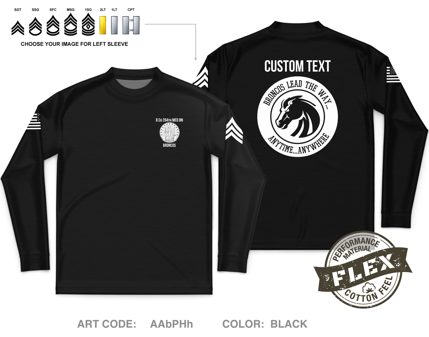 CUSTOM B Co 264th MED BN Store 1 Core Men's LS Flex Performance Tee - AAbPHh