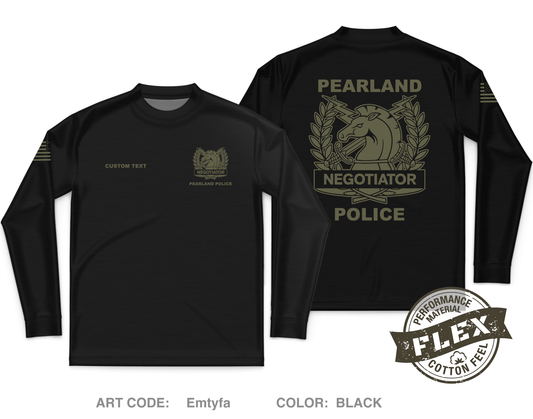 CUSTOM Pearland SWAT / Hostage Negotiation Team Core Men's LS Flex Performance Tee - Emtyfa