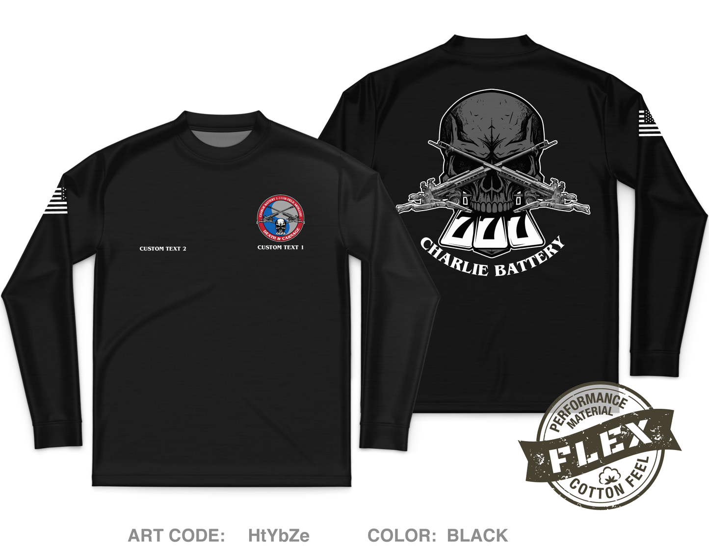 CUSTOM C BTRY 1-111th FAR Core Men's LS Flex Performance Tee - HtYbZe