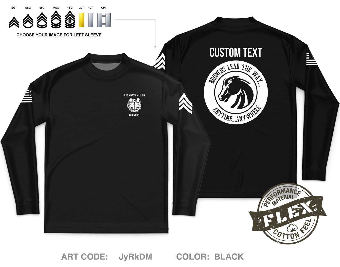 CUSTOM B Co 264th MED BN Store 1 Core Men's LS Flex Performance Tee - JyRkDM