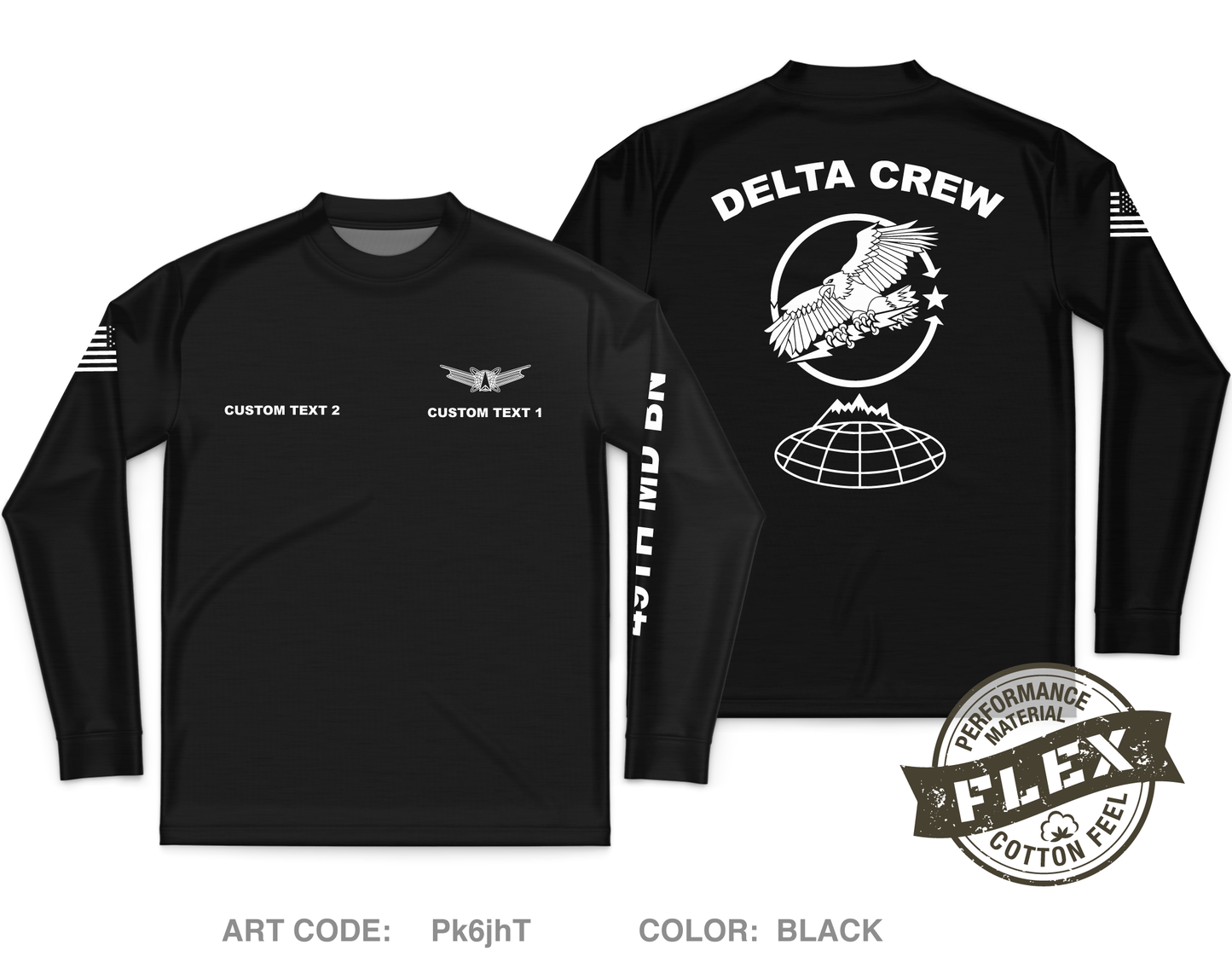 CUSTOM Delta Crew Core Men's LS Flex Performance Tee - Pk6jhT