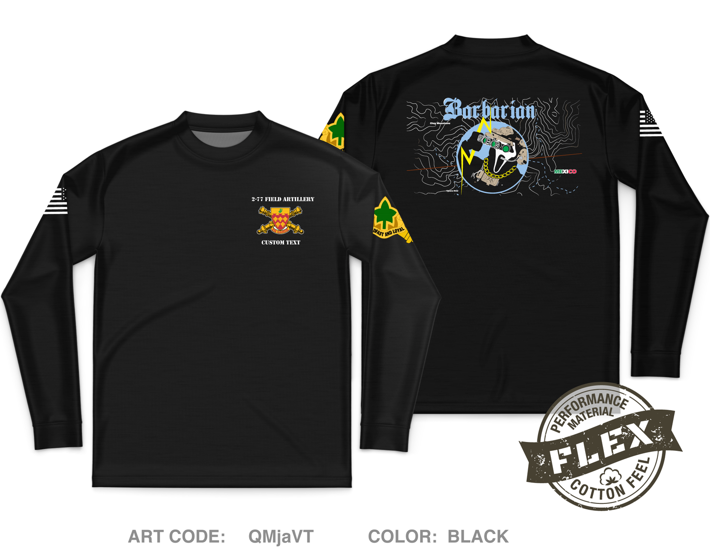 CUSTOM Barbarian/ 2-77 FA Core Men's LS Flex Performance Tee - QMjaVT