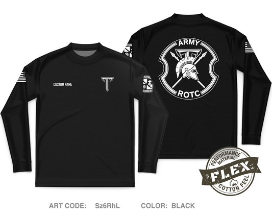 CUSTOM Troy ROTC Core Men's LS Flex Performance Tee - Sz6RhL
