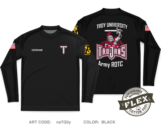 CUSTOM Troy ROTC Core Men's LS Flex Performance Tee - naTQ5y