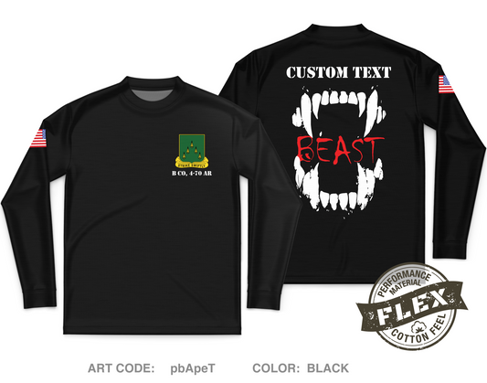 CUSTOM B Co, 4-70 AR Core Men's LS Flex Performance Tee - pbApeT