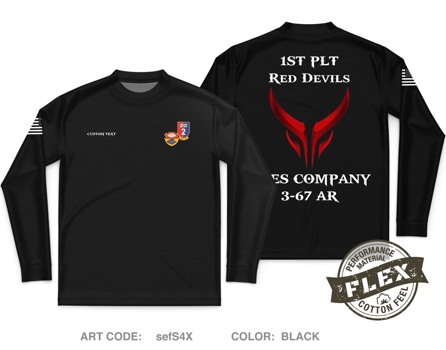 Custom A CO. 3-67 AR Core Men's LS Flex Performance Tee - sefS4X