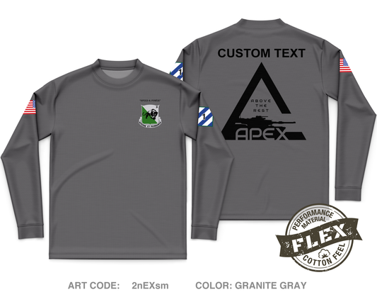 Custom A Co, 3-69 AR, 1ABCT, 3ID Core Men's LS Flex Performance Tee - 2nEXsm