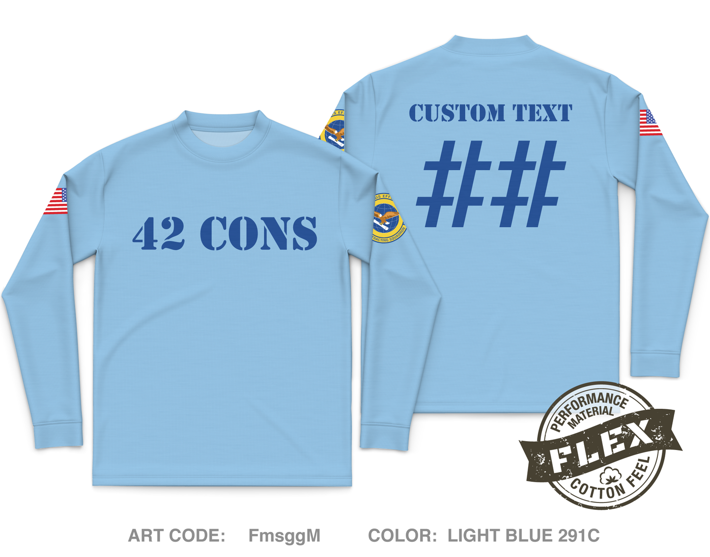 CUSTOM 42 CONS Core Men's LS Flex Performance Tee - FmsggM