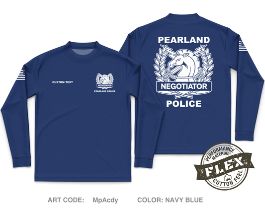 CUSTOM Pearland SWAT / Hostage Negotiation Team Core Men's LS Flex Performance Tee - MpAcdy